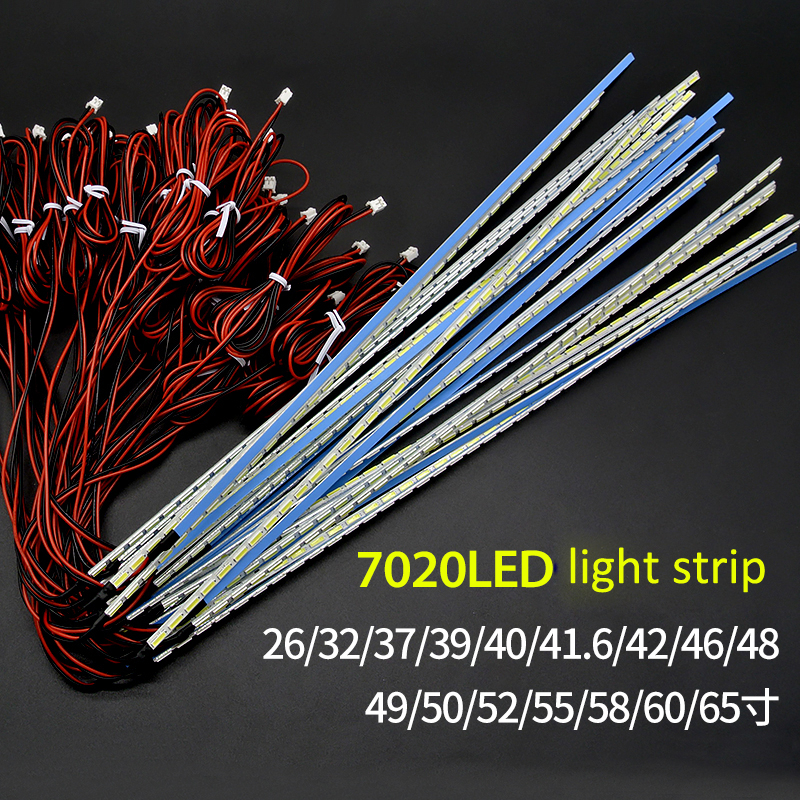 แถบไฟแบ็คไลท์ LED 7020 ฐานอลูมิเนียม กว้าง 3.8 มม. 1 ชิ้น รองรับ 32-65 นิ้ว