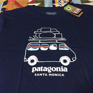 เสื้อยืดลําลอง แขนสั้น คอกลม พิมพ์ลายโลโก้ Patagonia สไตล์คลาสสิก ใช้งานกลางแจ้ง