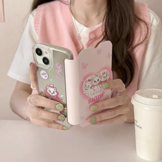 เคสโทรศัพท์มือถือกระจก พิมพ์ลายการ์ตูนแมว สําหรับ iPhone 11 12 12pro 12promax 13 13pro 13promax 14 14pro 14promax