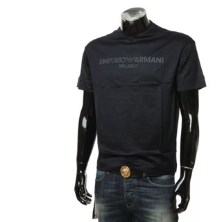 Armani เสื้อยืดลําลอง แขนสั้น คอกลม ผ้าฝ้าย พิมพ์ลาย สําหรับผู้ชาย 3R1TDF 1JUVZ