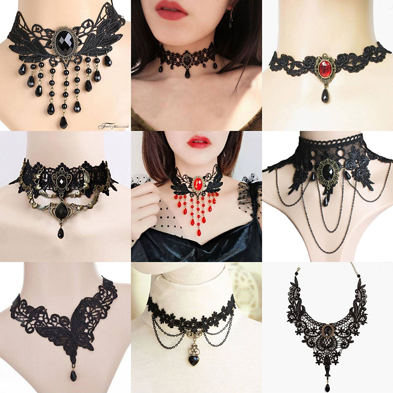 [highbuying] เครื่องประดับคอผู้หญิง ลูกไม้ สไตล์โกธิค โช้กเกอร์ สําหรับผู้หญิง วินเทจ เซ็กซี่ ใหม่ พร้อมส่ง