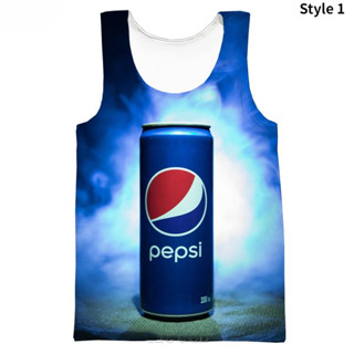 ใหม่ เสื้อยืดลําลอง แขนสั้น พิมพ์ลาย Pepsi Cola 3D สําหรับผู้ชาย ผู้หญิง