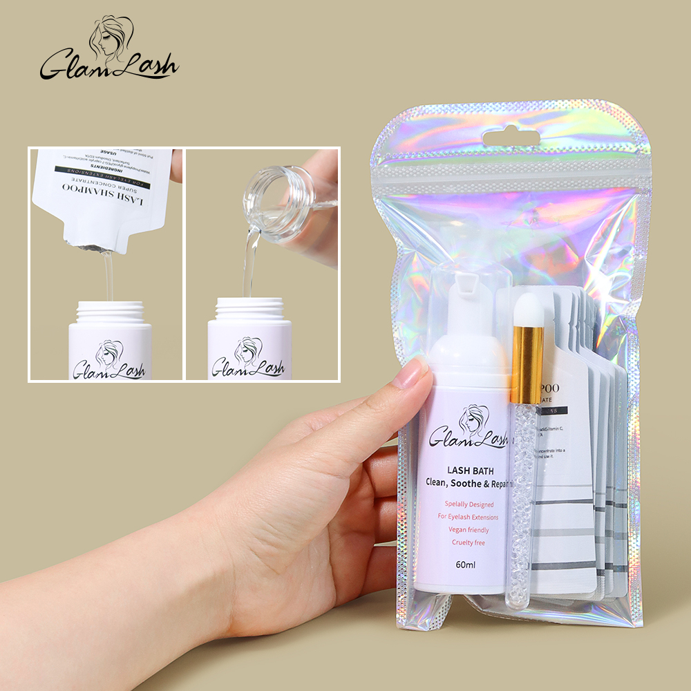 GLAMLASH Concentrate Mousse Eyelash Shampoo Gentle Cleansing Grafting Lashes Extension Foam Dedicated Cleaner