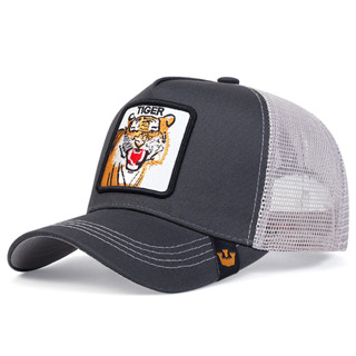 หมวกเบสบอล ผ้าฝ้ายแท้ ปักลายสัตว์ Goorin Bros Tiger Trucker แฟชั่นฤดูร้อน สําหรับผู้ชาย และผู้หญิง