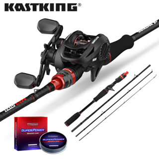 Kastking ชุดคันเบ็ดตกปลา และรอกคอมโบ แบบพกพา พร้อมสายเบ็ดตกปลา 4 ส่วน