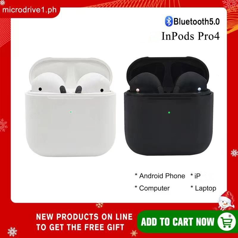 Hqai Pro4 TWS หูฟังไร้สาย Pro 4 หูฟังบลูทูธ หูฟัง InPods สําหรับ Android และโทรศัพท์สมาร์ท