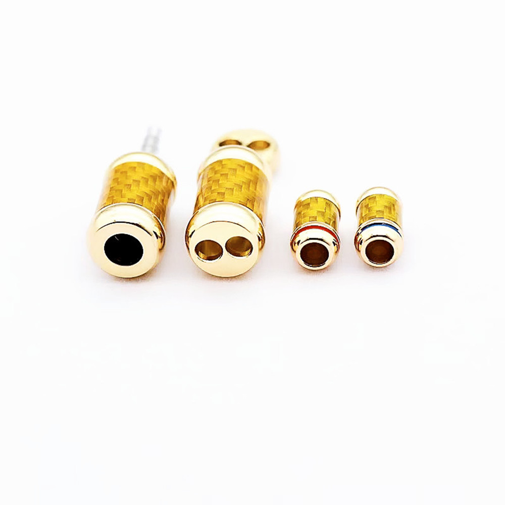 1 ชุด DIY ทองแดงบริสุทธิ์ทองคาร์บอนไฟเบอร์หูฟังปลั๊กอะแดปเตอร์เสียง MMCX Conector แจ็คปลั๊ก