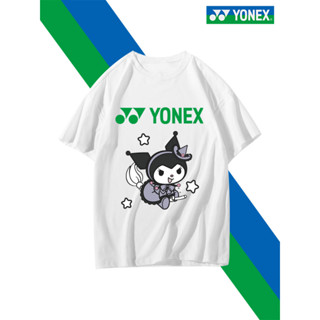 Yonex เสื้อแบดมินตัน แขนกุด แห้งเร็ว และระบายอากาศ เสื้อยืด สําหรับผู้ชาย ผู้หญิง Yonex สีดํา