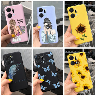 เคสโทรศัพท์ซิลิโคน TPU แบบนิ่ม ลายดอกทานตะวัน สีแคนดี้ สําหรับ Honor X7a 4G RKY-LX2 X7a X 7a 2023