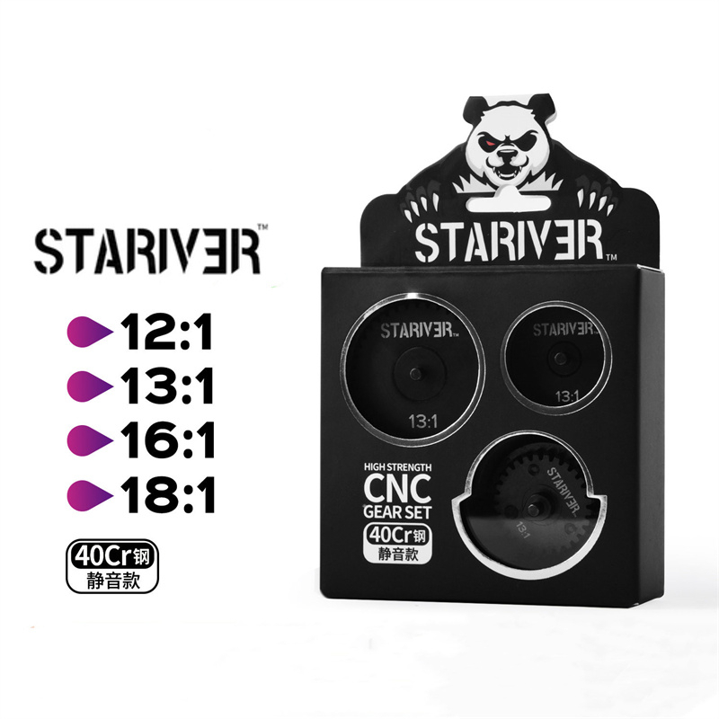 Stariver 40CR ฟันเหล็กเงียบใช้สําหรับชุดเกียร์ป้องกันการระเบิดข้อมูล M4/M16/Ver.2