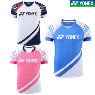 Yonex เสื้อกีฬาแบดมินตัน แขนสั้น ระบายอากาศ แห้งเร็ว สําหรับผู้ชาย และผู้หญิง