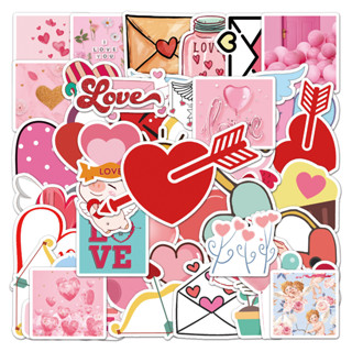 สติกเกอร์ กันน้ํา ลาย Lover Valentines Day DIY สําหรับติดตกแต่งรถยนต์ 50 ชิ้น