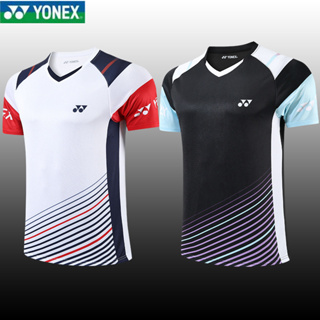 Yonex2023 ใหม่ เสื้อกีฬาแบดมินตัน แขนสั้น ระบายอากาศ แห้งเร็ว ใส่สบาย สําหรับผู้ชาย และผู้หญิง