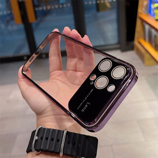 เคสโทรศัพท์มือถือ PC แข็ง ชุบ PC ใส ป้องกันเลนส์กล้อง กันกระแทก สําหรับ iPhone 14 13 12 Pro Max Plus