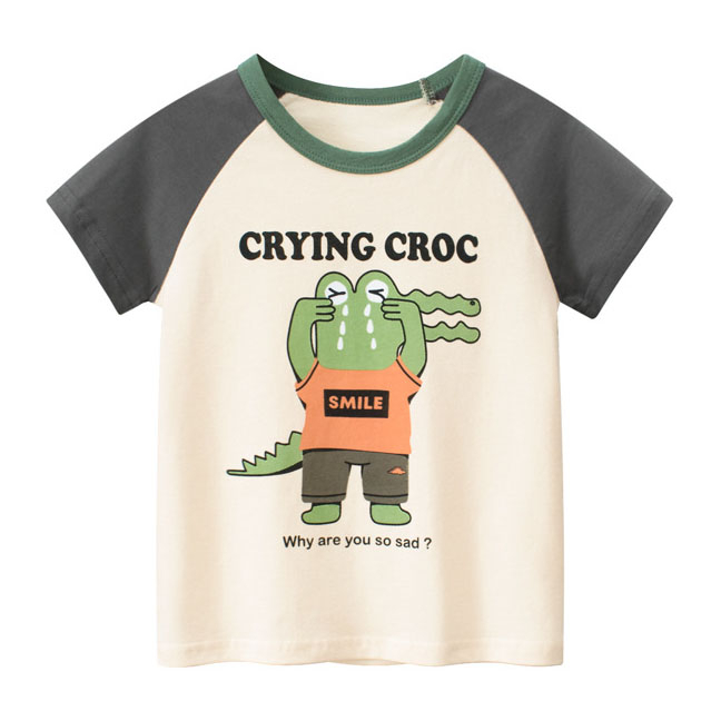 Cartoon Dinosaur Printed Kids Tops Shirts Clothing Boys Girls Fashion Cotton Short Sleeve T-shirt 4 Colors