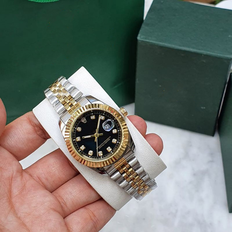 Rolex นาฬิกาข้อมือควอตซ์ สายแสตนเลสเรืองแสง สําหรับผู้ชาย