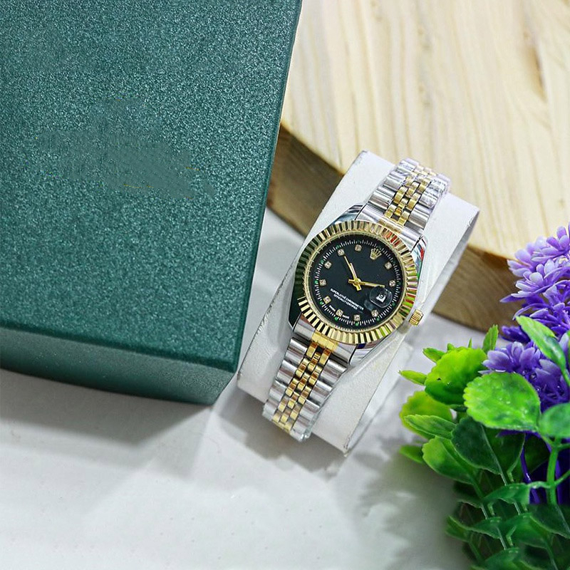 Rolex นาฬิกาข้อมือควอตซ์ สายแสตนเลสเรืองแสง สําหรับผู้ชาย