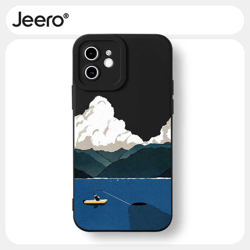 Jeero เคสไอโฟน เคสซิลิโคนนุ่มกันกระแทกน่ารักตลกสีดำ เคสโทรศัพท์ Compatible for iPhone 16 15 14 13 12 11 Pro Max SE 2020 X XR XS 8 7 6 6S Plus พลัส HFF2866