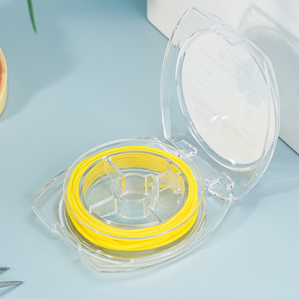 2.1m Dental Rubber Dam Stabilizing Cord Medium Wedges Clamps แผ่นยืดหยุ่น Dia 1.8 มม.