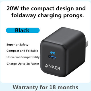 ใหม่ Anker ที่ชาร์จ USB C 20W Anker 20W ชาร์จเร็ว พร้อมปลั๊กพับได้ พอร์ต III 20W สําหรับ iPhone 14 14Pro Max 13 13 Mini 13 Pro 13 Pro Max 12 Series