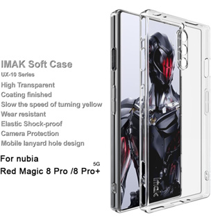 Imak Nubia Red Magic 8 Pro Pro+ 5G เคสโทรศัพท์ ซิลิโคนใส เคลือบ ดีเลย์ สีเหลือง RedMagic 8 Pro Plus 5G ใส นิ่ม TPU ด้านหลัง เคสกันกระแทก