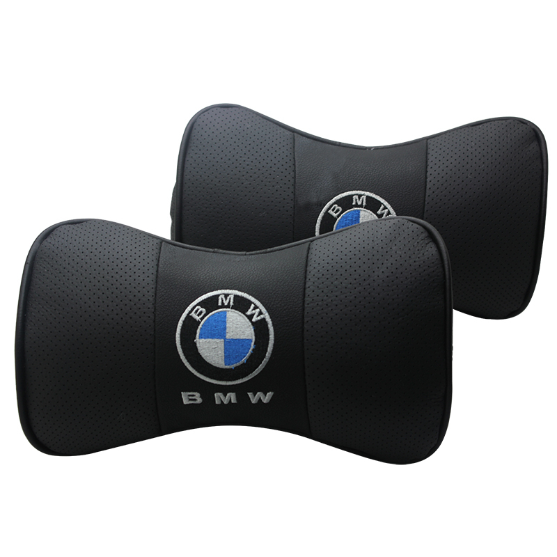 ของแท้หนัง Headrest หมอนรองคอรถหัวคอหมอนสําหรับ BMW X1 X2 X3 X4 X5 X6 X7 E36 E39 E46 E53 E60 E63 E82