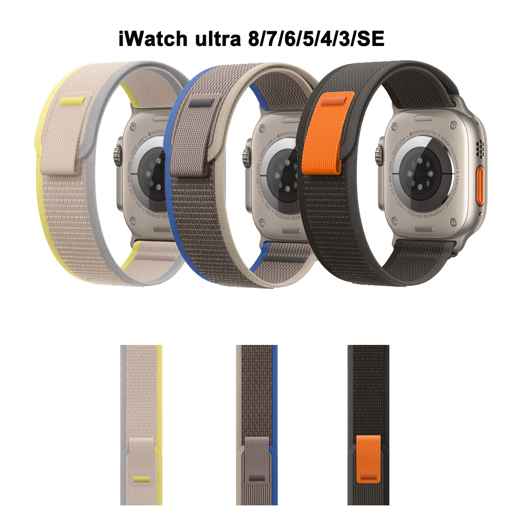 สายนาฬิกาข้อมือไนล่อน ปรับได้ 49 มม. 45 มม. 44 มม. 42 มม. สําหรับ Apple Watch Ultra iWatch Series SE 8 7 6 5 4 2 3 1