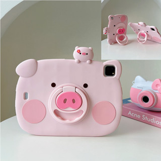 360 degree rotating Stand Kids Safe Cute Cartoon Pig Shockproof Tablet Case Cover Stand Protective Shell Case For New iPad Mini Air Pro 1 2 3 4 5 6 7 8 9 9.7 10.2 10.5 10.9 11