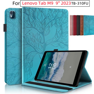 Tablet Protective Case For Lenovo Tab M9 Case TB-310FU 9 inch 2023 3D Tree Style Leather Stand Flip Cover Pocket Pen Holder