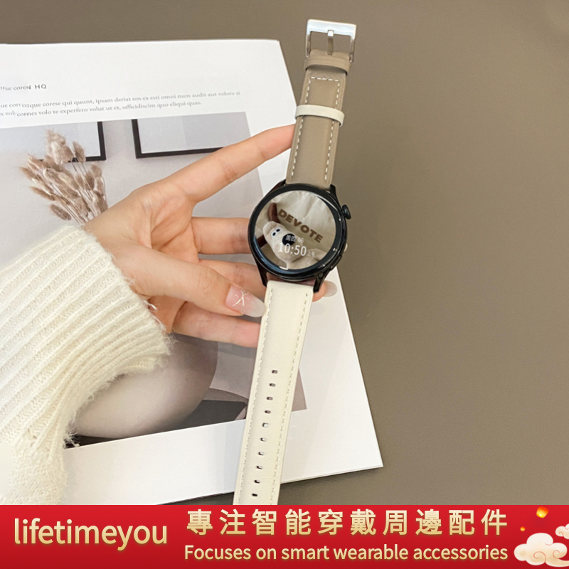 สายนาฬิกาข้อมือหนัง ขนาด 20 มม. 22 มม. สําหรับ Huawei GT Samsung Huami Amazfit Xiaomi