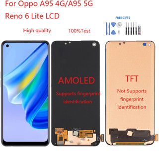 อะไหล่หน้าจอสัมผัส LCD แบบเปลี่ยน สําหรับ Oppo A95 4G A95 5G Reno 6 Lite