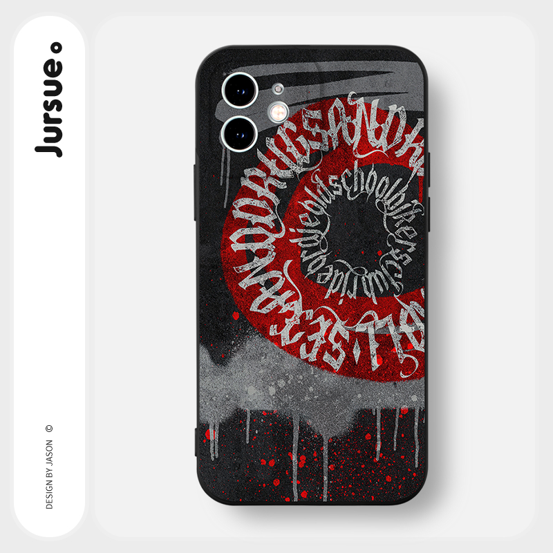 JURSUE เคสไอโฟน เคสซิลิโคนนุ่มกันกระแทกน่ารักตลก เคสโทรศัพท์ สีดำ Compatible for iPhone 17 16 15 14 13 12 11 Pro Max SE 2020 X XR XS 8 7 Plus พลัส Y3233