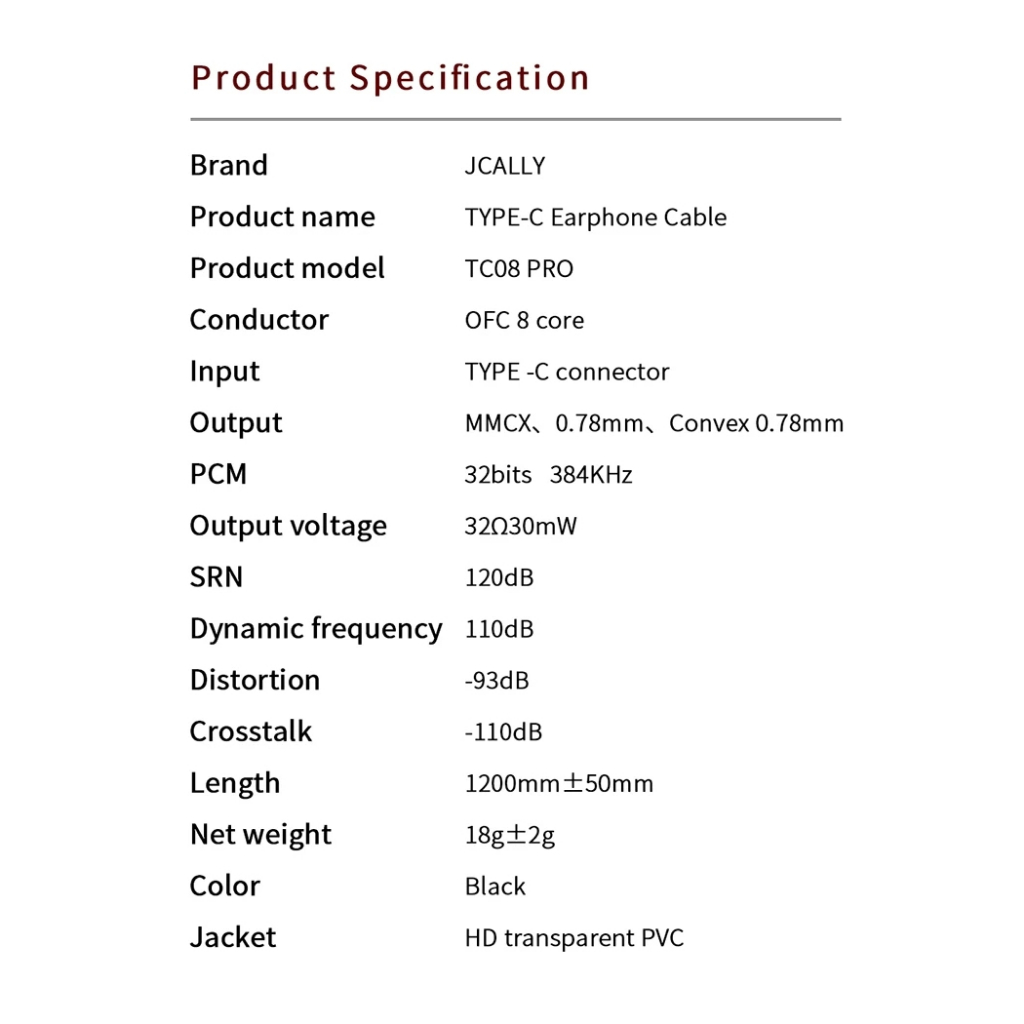 Jcally สายเคเบิลอัพเกรดหูฟัง TC08 PRO TC08 ชุบเงิน TYPE-C พร้อมไมโครโฟน MMCX 2Pin 0.75 0.78 QDC สําหรับ KZ KBEAR TRN 7HZ TFZ