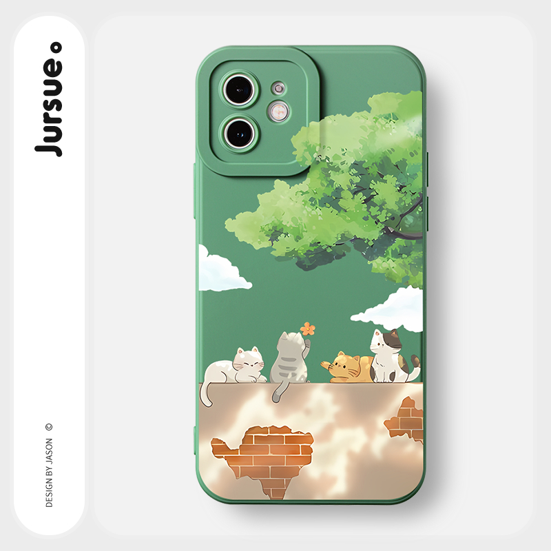 JURSUE เคสไอโฟน เคสซิลิโคนนุ่มกันกระแทกการ์ตูนน่ารักตลก เคสโทรศัพท์ Compatible for iPhone 17 Air 16 15 14 13 12 11 Pro Max SE 2020 X XR XS 8 7 Plus พลัส Y3239