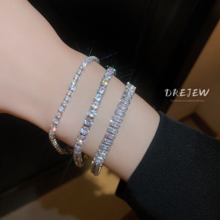 DREJEW สร้อยข้อมือ เพทาย สี่เหลี่ยม เรียบง่าย แฟชั่นเกาหลี อ…