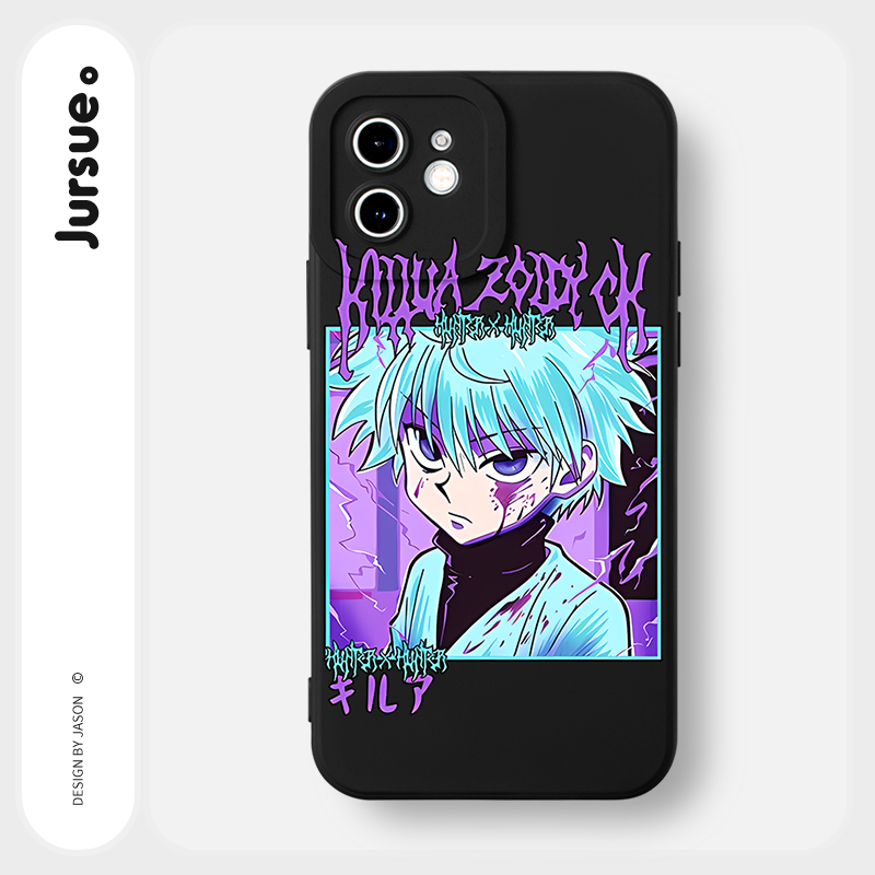 JURSUE เคสไอโฟน เคสซิลิโคนนุ่มกันกระแทกการ์ตูนอนิเมะตลก เคสโทรศัพท์ สีดำ Compatible for iPhone 16 15 14 13 12 11 Pro Max SE 2020 X XR XS 8 7 Plus พลัส Y3240