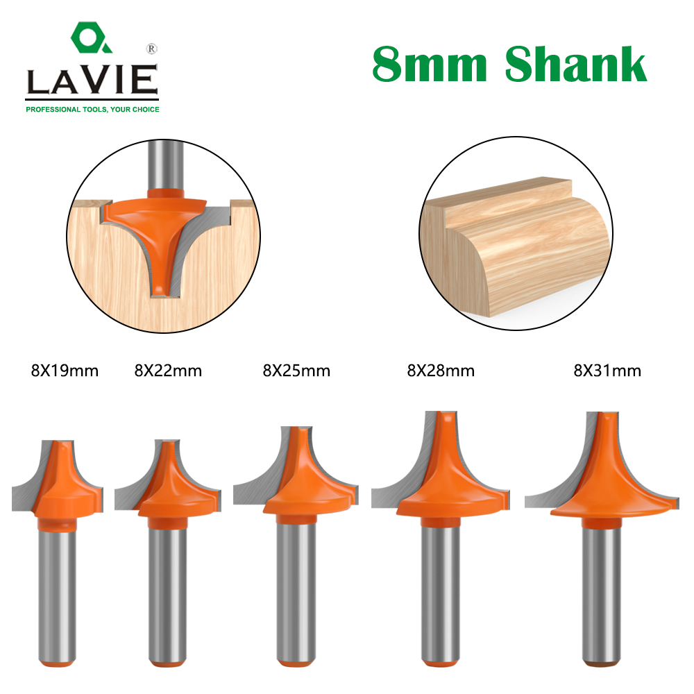 Lavie 1 ชิ้น 8 มิลลิเมตร Shank Augeing รอบ - Over บิตเครื่องแกะสลักทังสเตนคาร์ไบด์แข็ง End Mill สําหรับงานไม้ C0805019โอ