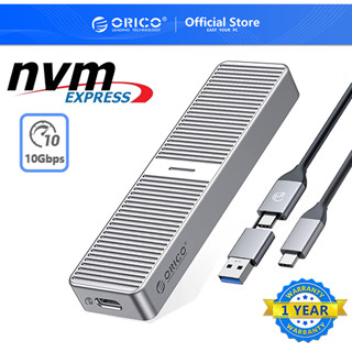 Orico อะแดปเตอร์อลูมิเนียมอัพเกรด M.2 NVMe SSD Enclosure เป็น USB C USB 3.2 3.1 Gen 2 (10Gbps) เป็น NVMe PCI-E M-Key SSD External รองรับ UASP Trim Smart (Fits NVMe SSDs)