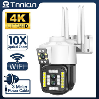 Tnnian กล้องวงจรปิด CCTV 8MP 4K สามเลนส์ WiFi IP 10X ซูมได้ 30 ม. มองเห็นกลางคืน กันน้ํา เพื่อความปลอดภัย สําหรับกลางแจ้ง