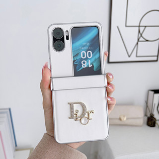 เคสโทรศัพท์มือถือแบบแข็ง ฝาพับ ลายตัวอักษร ประดับมุก เพชร DIY สําหรับ OPPO Find N2