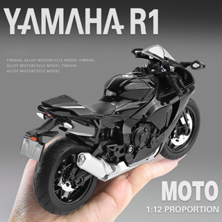 โมเดลรถจักรยานยนต์ สเกล 1:12 Yamaha R1 อัลลอย พร้อมเสียงเบา