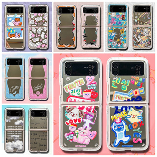 เคสโทรศัพท์มือถือ PC แข็ง แบบพับได้ ลายการ์ตูนแมว สําหรับ Samsung Galaxy z flip 3 z flip 4 z flip 3 flip 4