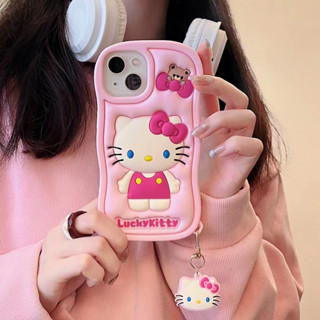 เคสโทรศัพท์มือถือ ซิลิโคนนิ่ม ลายการ์ตูนเฮลโลคิตตี้ แมว KT สามมิติ รวมทุกอย่าง สไตล์เกาหลี ญี่ปุ่น สําหรับ iPhone14 13 12 11 Pro MAX