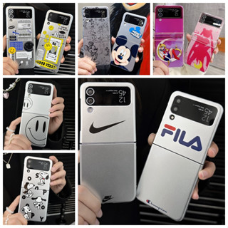 เคสโทรศัพท์มือถือ PC แบบแข็ง หน้าจอพับได้ ลายการ์ตูนหน้ายิ้ม สําหรับ Samsung Galaxy z flip 3 z flip 4 z flip 3 flip 4