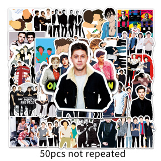 สติกเกอร์ กันน้ํา ลายนักร้อง One Direction DIY สําหรับติดตกแต่งรถยนต์ 50 ชิ้น