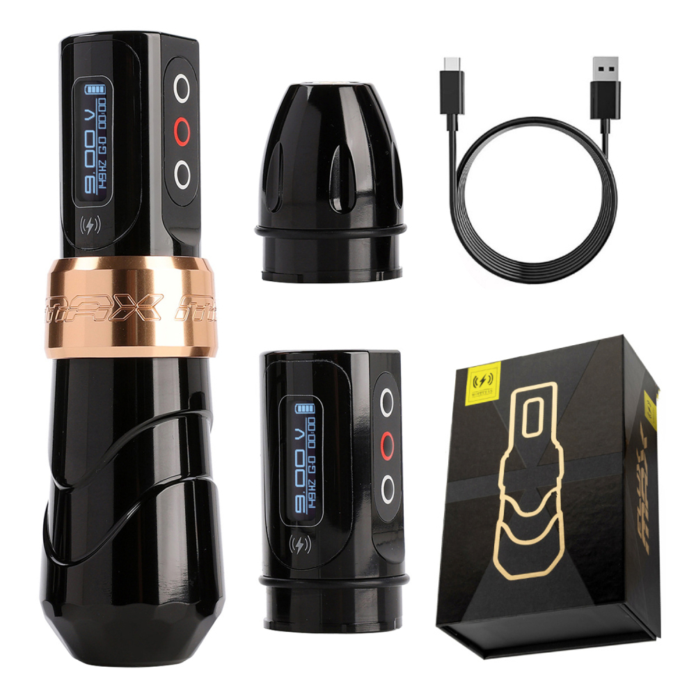 เครื่องสัก 2 พลังงาน FK MAX มอเตอร์ไร้แกน แบตเตอรี่ลิเธียม จอแสดงผล LED สําหรับศิลปินแต่งหน้าถาวร