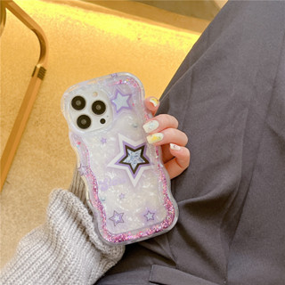 [Purple Star] เคสโทรศัพท์มือถือ ลายดาวสีม่วง สําหรับ iPhone14pro 13 12 pro max 11