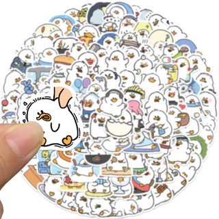 สัตว์ไขมันเป็ด Graffiti สติกเกอร์ 100PCS สติกเกอร์กันน้ําการ์ตูนสติกเกอร์แล็ปท็อป Decal รถจักรยานยนต์สเก็ตบอร์ดโทรศัพท์ PVC