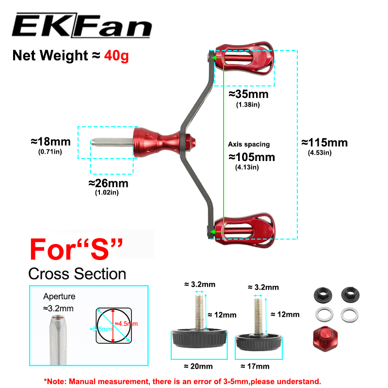 EKFan 115 มม.คาร์บอนไฟเบอร์สแควร์เพลา Spinning fishing Reel สําหรับ shimano ล็อคประเภท Reel ultralight ตกปลา Reel Wing Lure Reel Handle DIY อะไหล่ตกปลาทะเล - รูปที่ 3