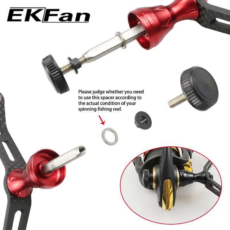 EKFan 115 มม.คาร์บอนไฟเบอร์สแควร์เพลา Spinning fishing Reel สําหรับ shimano ล็อคประเภท Reel ultralight ตกปลา Reel Wing Lure Reel Handle DIY อะไหล่ตกปลาทะเล - รูปที่ 6